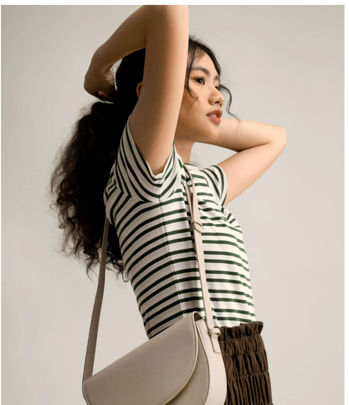 Túi Da Bán Nguyệt Đeo Vai Trơn Freesize - 10S23BAGW012